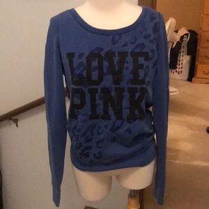 Love pink blue sweater